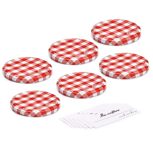Lot de 6 Couvercles et Etiquettes pour pots de Confiture 370g - Bonne Maman - 1