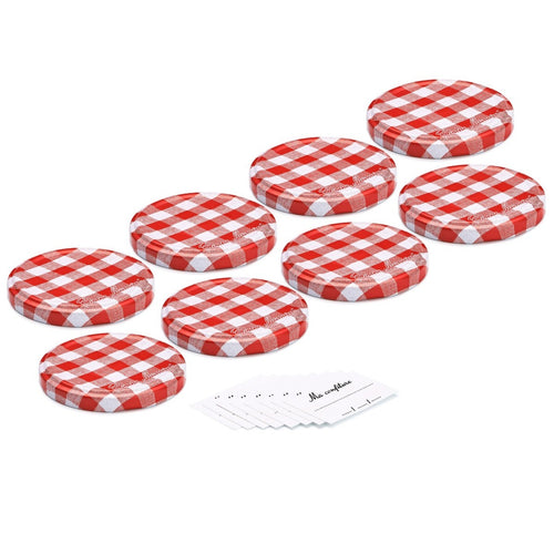 Lot de 8 Couvercles et Etiquettes pour pots de Confiture 210g - Bonne Maman - 1