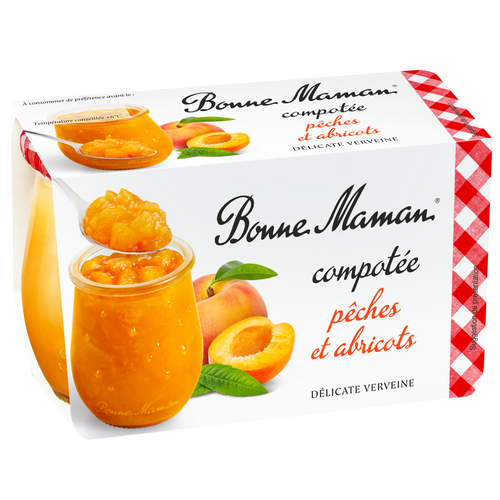 Compotée de Pêches Abricots délicate Verveine - Bonne Maman - 1