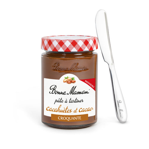 Pâte à tartiner cacahuètes et cacao croquante et son tartineur - Bonne Maman - 1