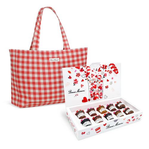 Coffret "un pot, beaucoup d'amour" et Sac cabas vichy - Bonne Maman - 1