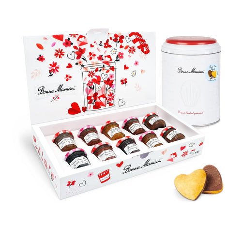 Coffret "un pot, beaucoup d'amour" et Tendres Cœurs au chocolat - Bonne Maman - 1